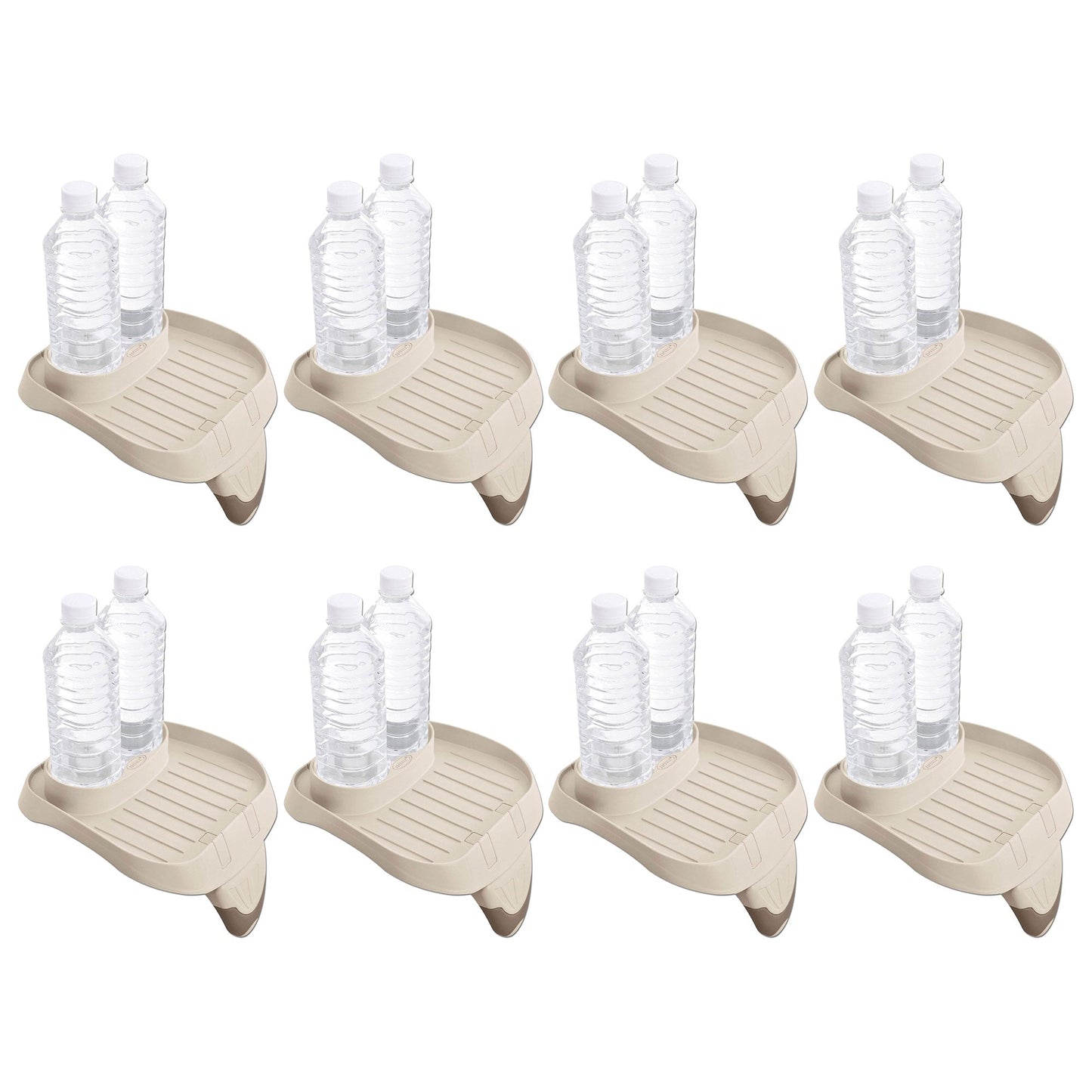 Intex PureSpa Attachable Cup Holder, Pool and Hot Tub Accessory, 8 Pack, Tan