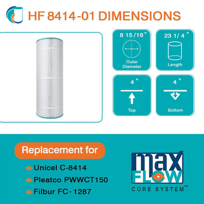 Hurricane 2 Pack HF8414-01 Advanced Pool and Spa Filter Cartridge Replacement
