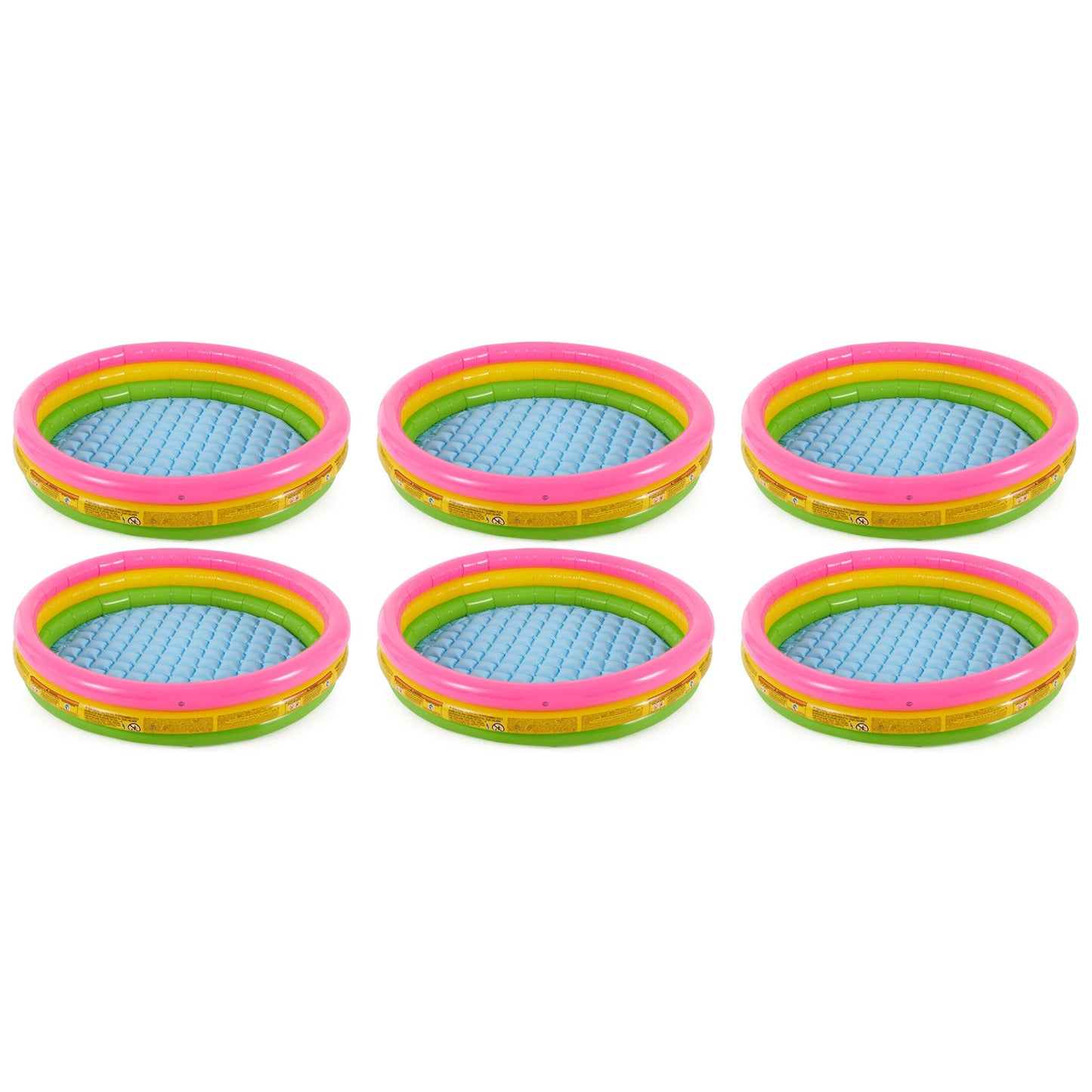 Intex 58" x 13" Inflatable Sunset Glow Backyard Kids Vinyl Splash Pool, 6 Pack