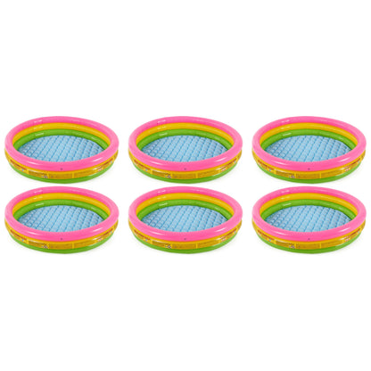 Intex 58" x 13" Inflatable Sunset Glow Backyard Kids Vinyl Splash Pool, 6 Pack