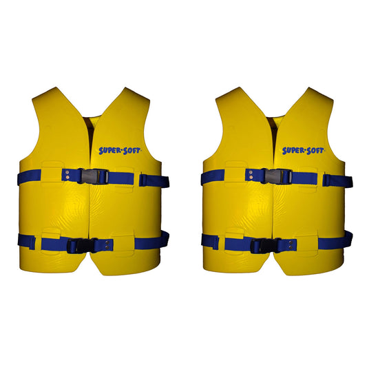 TRC Recreation Super Soft Child Life Jacket Safety Vest, Medium, 2 Pack, Yellow