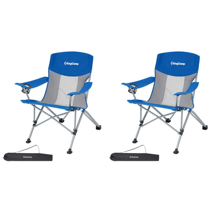 KingCamp Lightweight Foldable Outdoor Camping Lounger Chair, 2 Pack, Blue/Grey