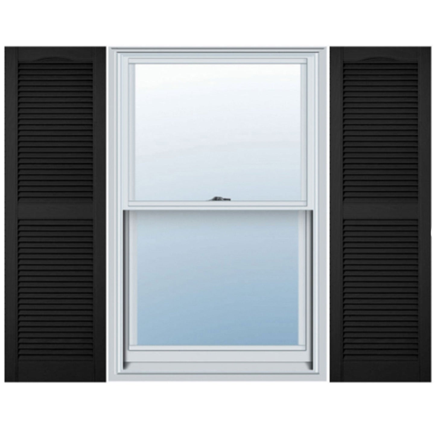 Plastic Development Group 14x71" Exterior Vinyl Louvered Shutters, 4 Pack, Black