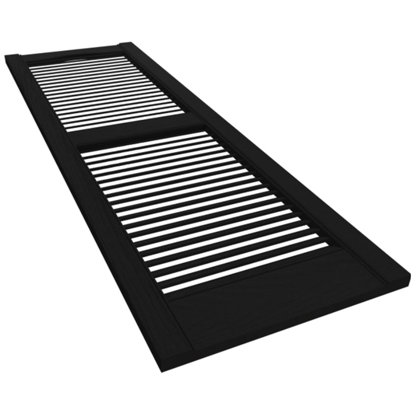 Plastic Development Group 14x71" Exterior Vinyl Louvered Shutters, 4 Pack, Black
