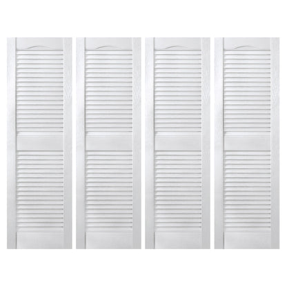 Plastic Development Group 14 x 43 Inch Vinyl Louvered Shutters, 4 Pack, White