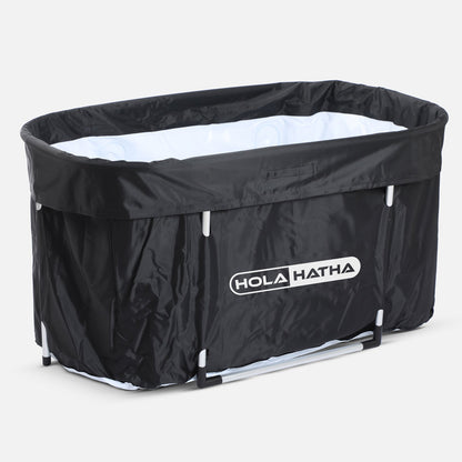 HolaHatha 129 Gal Ice Bath Tub, Portable Hot/Cold Water Plunge Tub with Lid