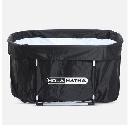 HolaHatha 129 Gal Ice Bath Tub, Portable Hot/Cold Water Plunge Tub with Lid