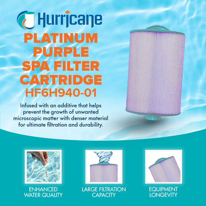 Hurricane HF6H940-01P Platinum Purple Pool and Spa Filter Cartridge Replacement