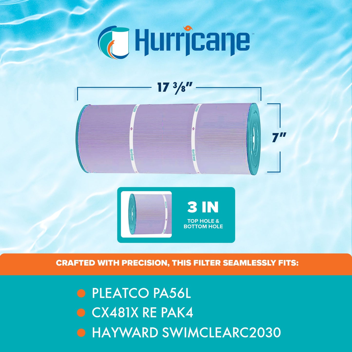Hurricane 4 Pack HF56SV-04P Platinum Purple Pool Filter Cartridge Replacement
