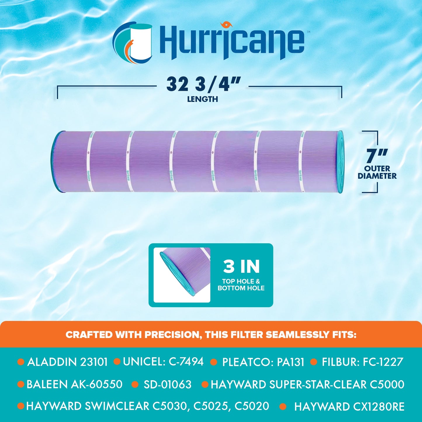 Hurricane 4 Pack HF7494-04P Purple Platinum Pool Filter Cartridge Replacement