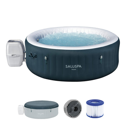 Bestway SaluSpa Miami AirJet 4-6 Person Inflatable Hot Tub w/ EnergySense Cover