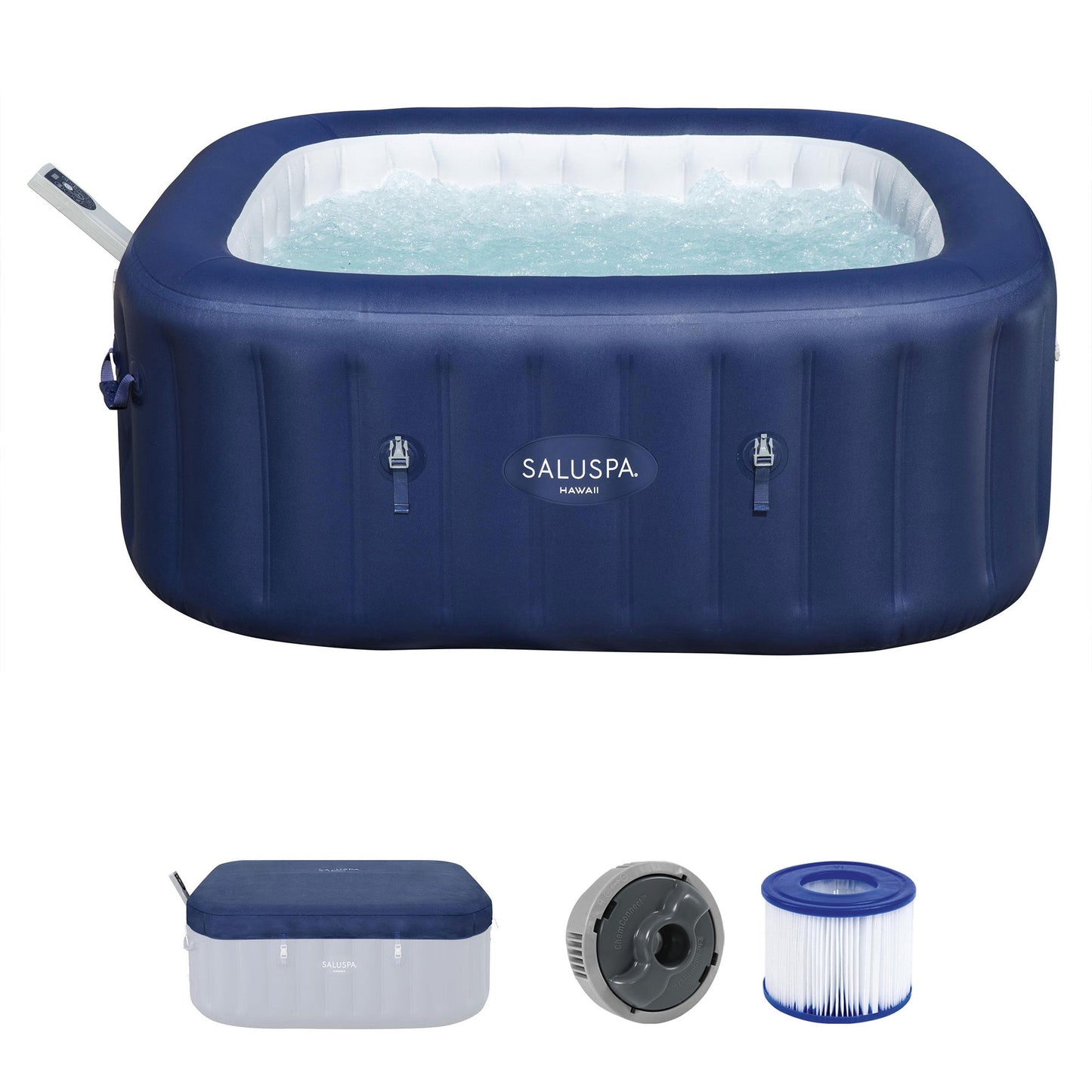 Bestway SaluSpa Hawaii Smart AirJet Inflatable Hot Tub with EnergySense Cover