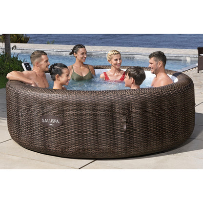Bestway SaluSpa Bali Smart AirJet Inflatable Hot Tub w/ EnergySense Cover, Brown