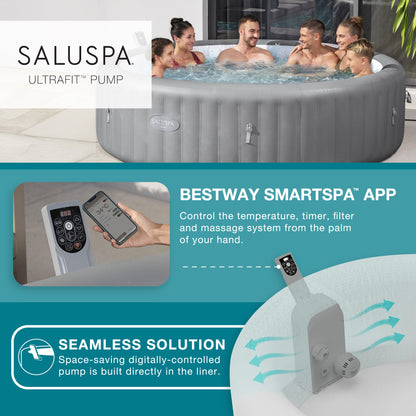Bestway SaluSpa Hawaii Smart AirJet Inflatable Hot Tub with EnergySense Cover