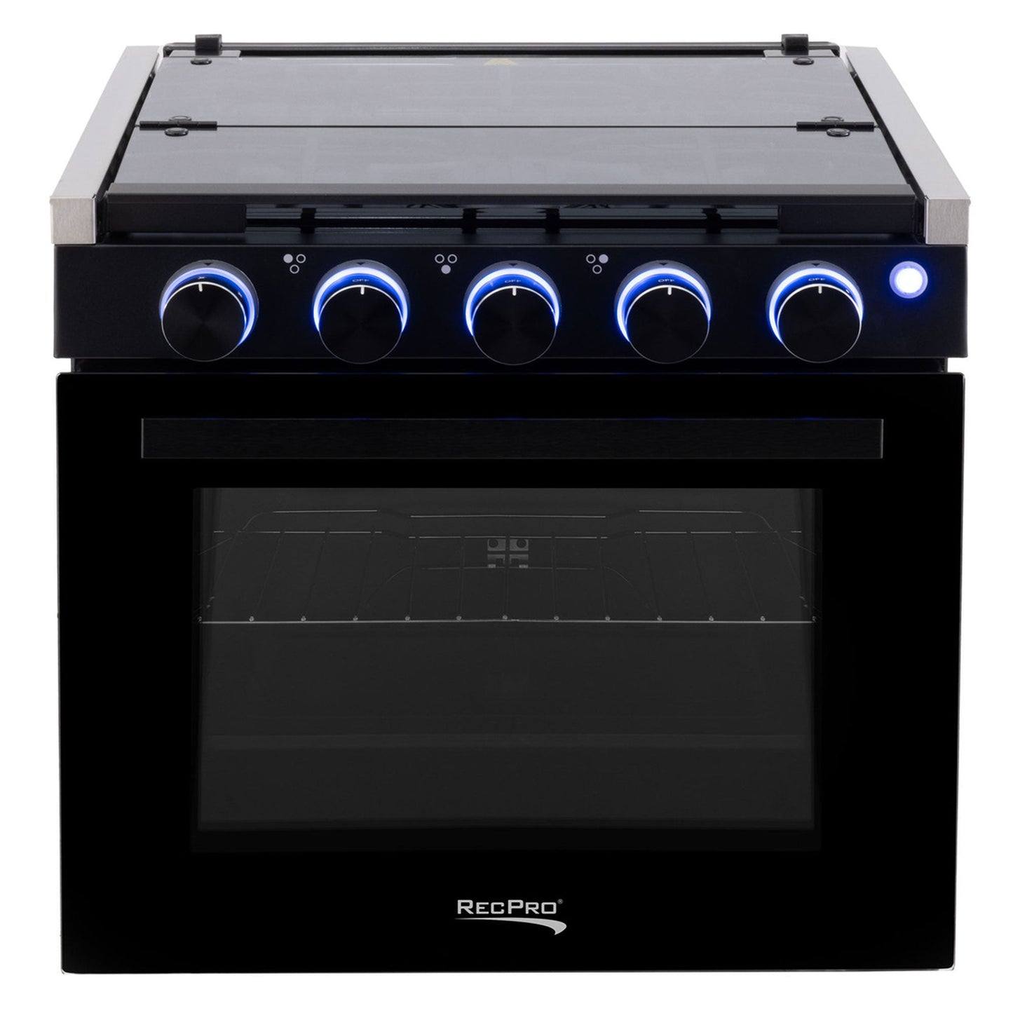 RecPro 17" Tall 3 Burner Propane RV Stove Gas Range without Range Hood, Silver