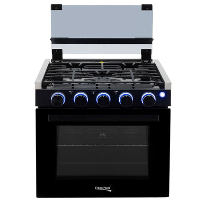 RecPro 21" Tall 3 Burner Propane RV Stove Gas Range without Range Hood, Black