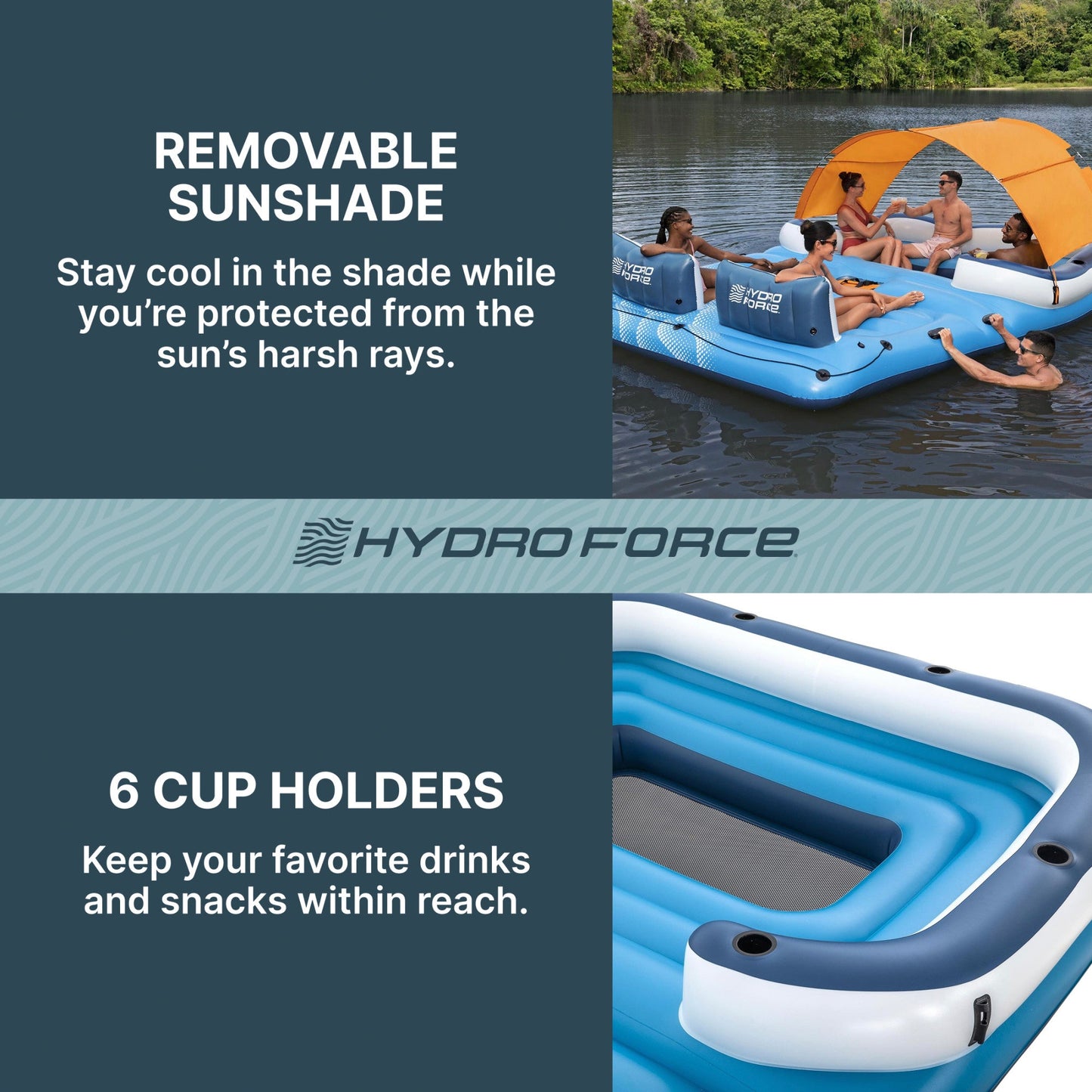 Bestway CoolerZ Tropical Breeze 6 Person Inflatable Party Island Water Float