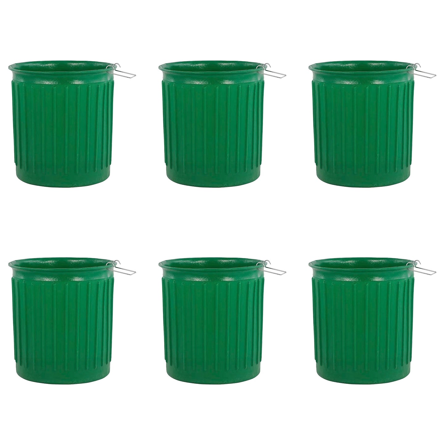 Chem-Tainer 60 Gal Carry Landscape Barrel w/Steel Top Ring Design, 6 Pack, Green