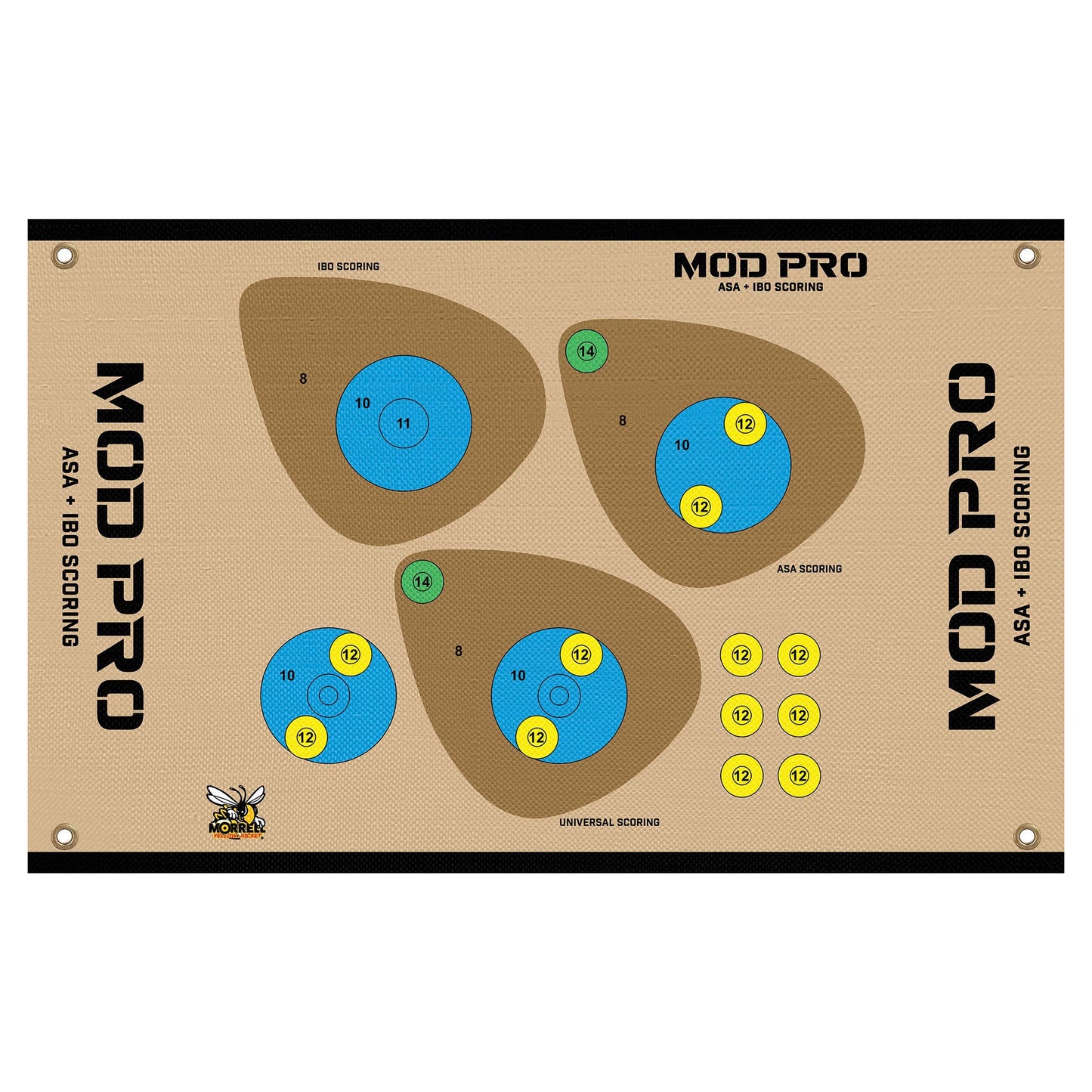 Morrell Yellow Jacket MOD Pro ASA & IBO Shooting Bullseyes with Scoring, 2 Pack