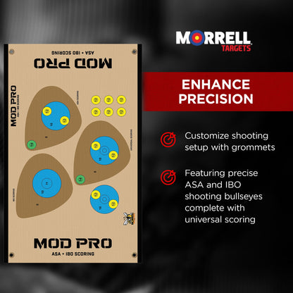 Morrell Yellow Jacket MOD Pro ASA & IBO Shooting Bullseyes with Scoring, 2 Pack