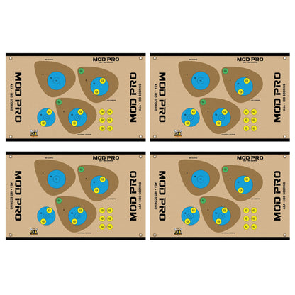 Morrell Yellow Jacket MOD Pro ASA & IBO Shooting Bullseyes with Scoring, 4 Pack