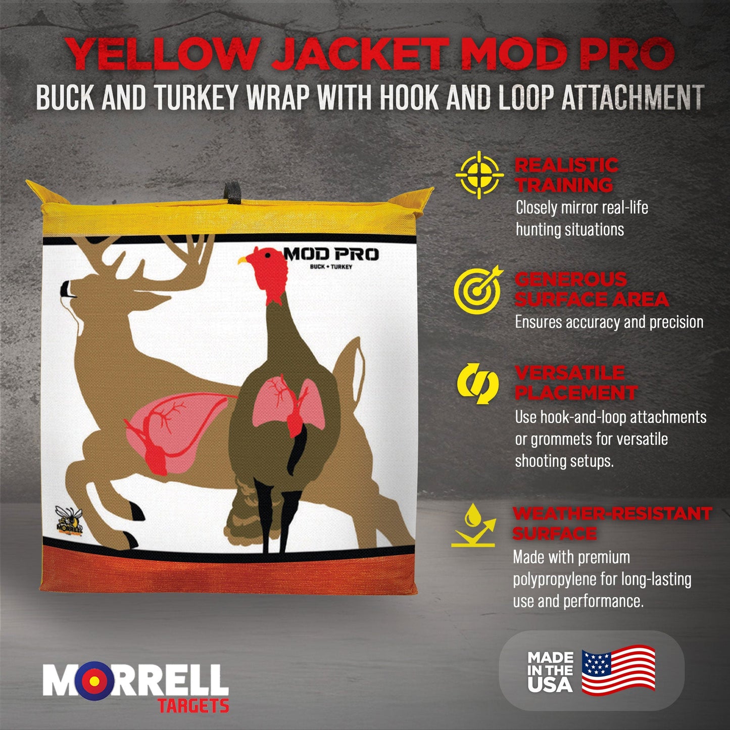 Morrell Yellow Jacket MOD Pro Buck & Turkey Wrap w/Hook & Loop Attachment, 3 Pk