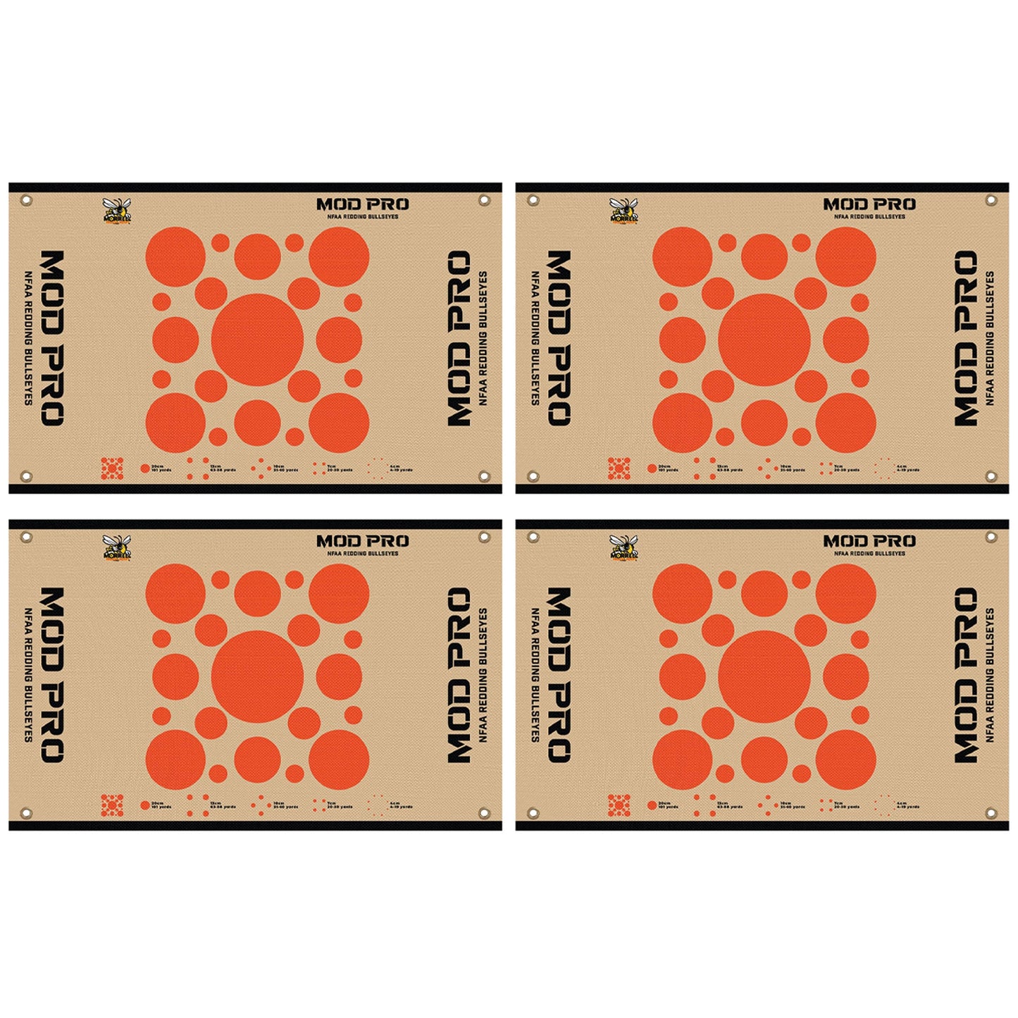 Morrell Yellow Jacket MOD Pro Redding NFAA Bullseyes Wrap w/ Hook & Loop, 4 Pack