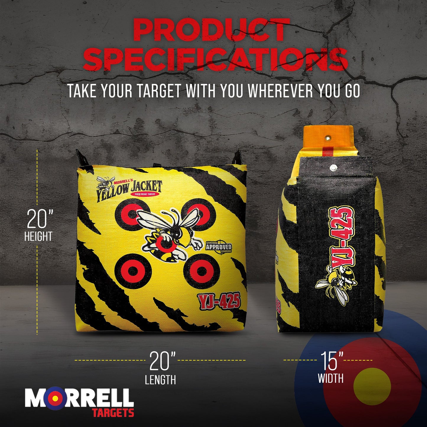 Morrell Yellow Jacket YJ-425 Portable Field Point Archery Bag Target, 3 Pack