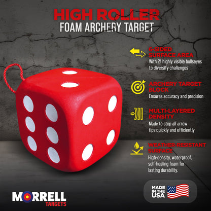 Morrell Targets High Roller Foam 6 Sided 21 Combo Archery Target, 2 Pack, Red