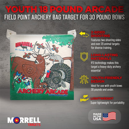 Morrell Youth 18lb Arcade Field Point Archery Bag Target for 30lb Bows, 2 Pack