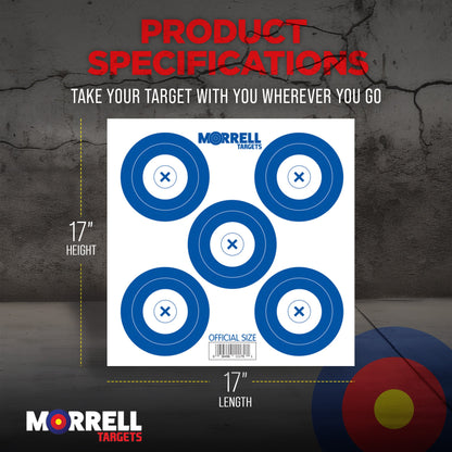 Morrell Targets 100 Count Archery Official 5 Spot Paper Target Face, 2 Pack