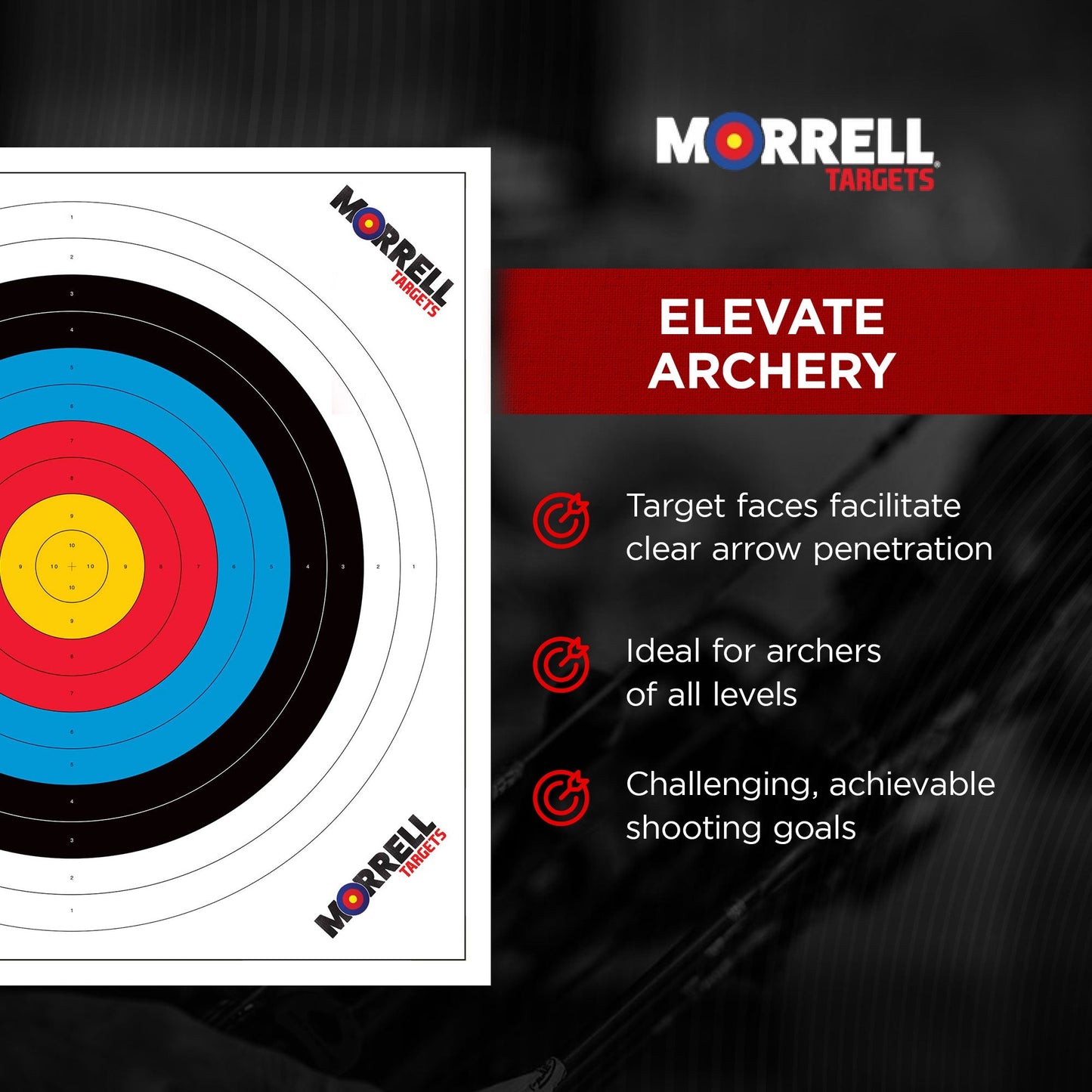 Morrell Targets 100 Pieces Thin Paper Archery Target with Card Stock, 2 Pack