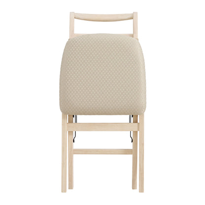 Stakmore Shaker Ladderback Upholstered Folding Chairs, Set of 2, Unfinished