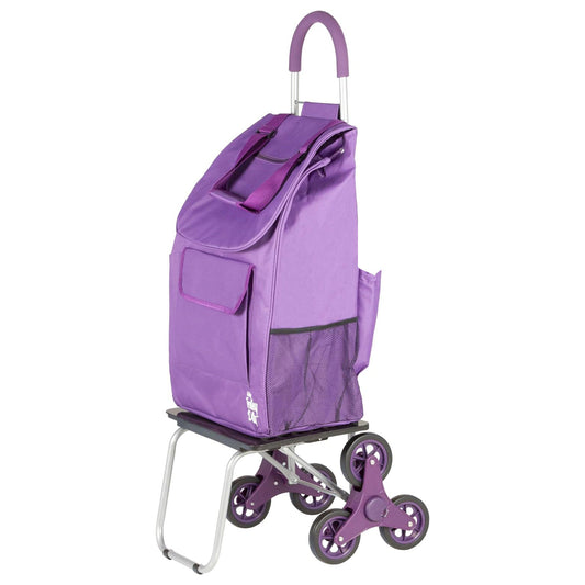 dbest products Stair Climber Bigger Trolley 6 Wheel Foldable Cart Dolly, Purple