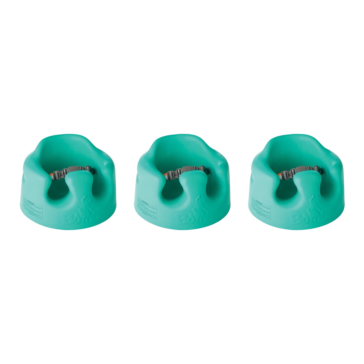 Bumbo Baby Soft Foam Wide Floor Seat w/3 Point Adjustable Harness, 3 Pack, Aqua