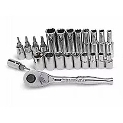 Master Mechanic 45-Piece SAE Socket Tool Set, 1/4 Inch Drive, Ratchet Wrench Kit