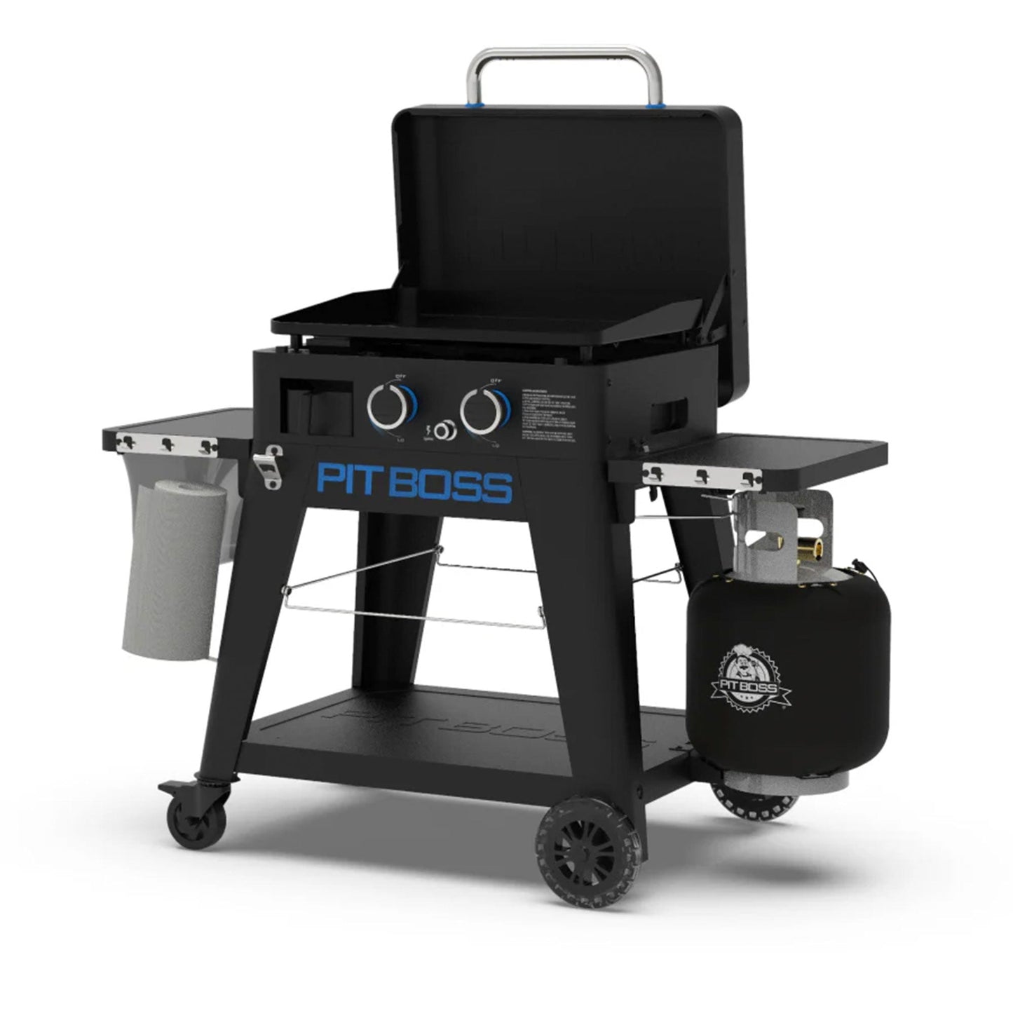 Pit Boss Ultimate LP Gas Lift Off Grill Griddle, 2 Burners, 26,000 BTU, Black