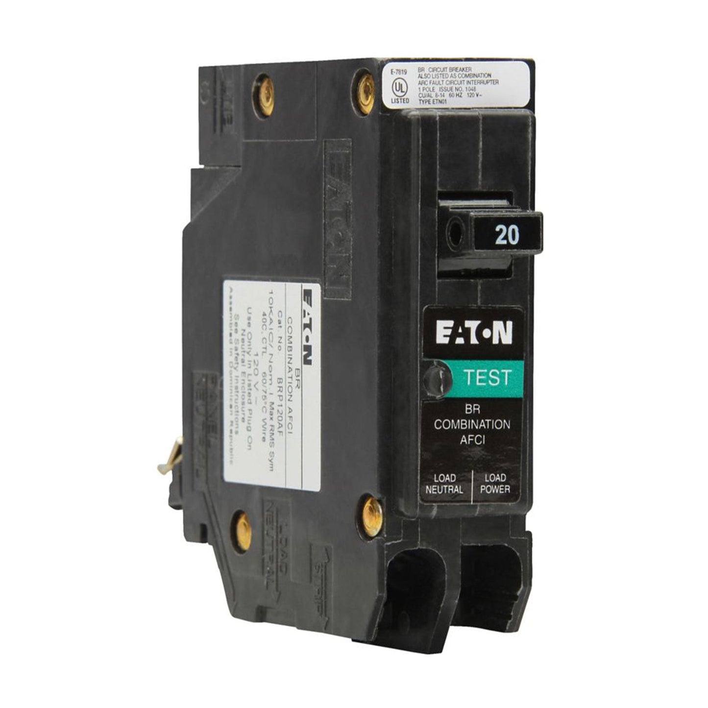 Eaton Circuit Breaker, AFCI, 15 Amp, Arc Fault Protection, Single Pole, Type BR