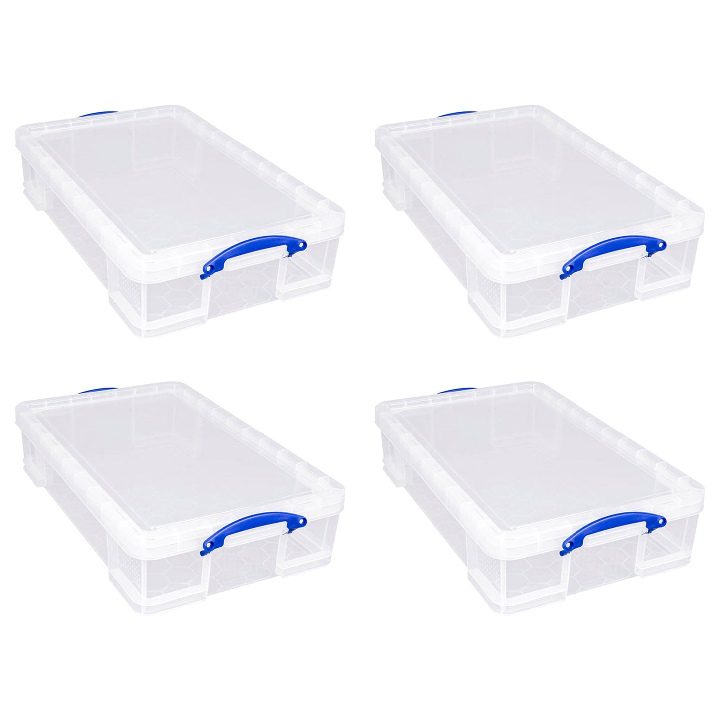 Really Useful Box 33L Storage Container w/Snap Lid & Clip Lock Handle, 4 Pack