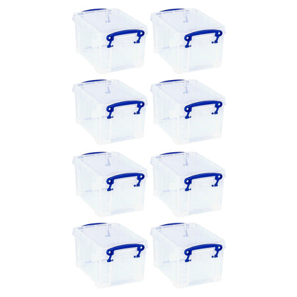 Really Useful Box 1.6L Storage Container w/Snap Lid & Clip Lock Handle, 8 Pack