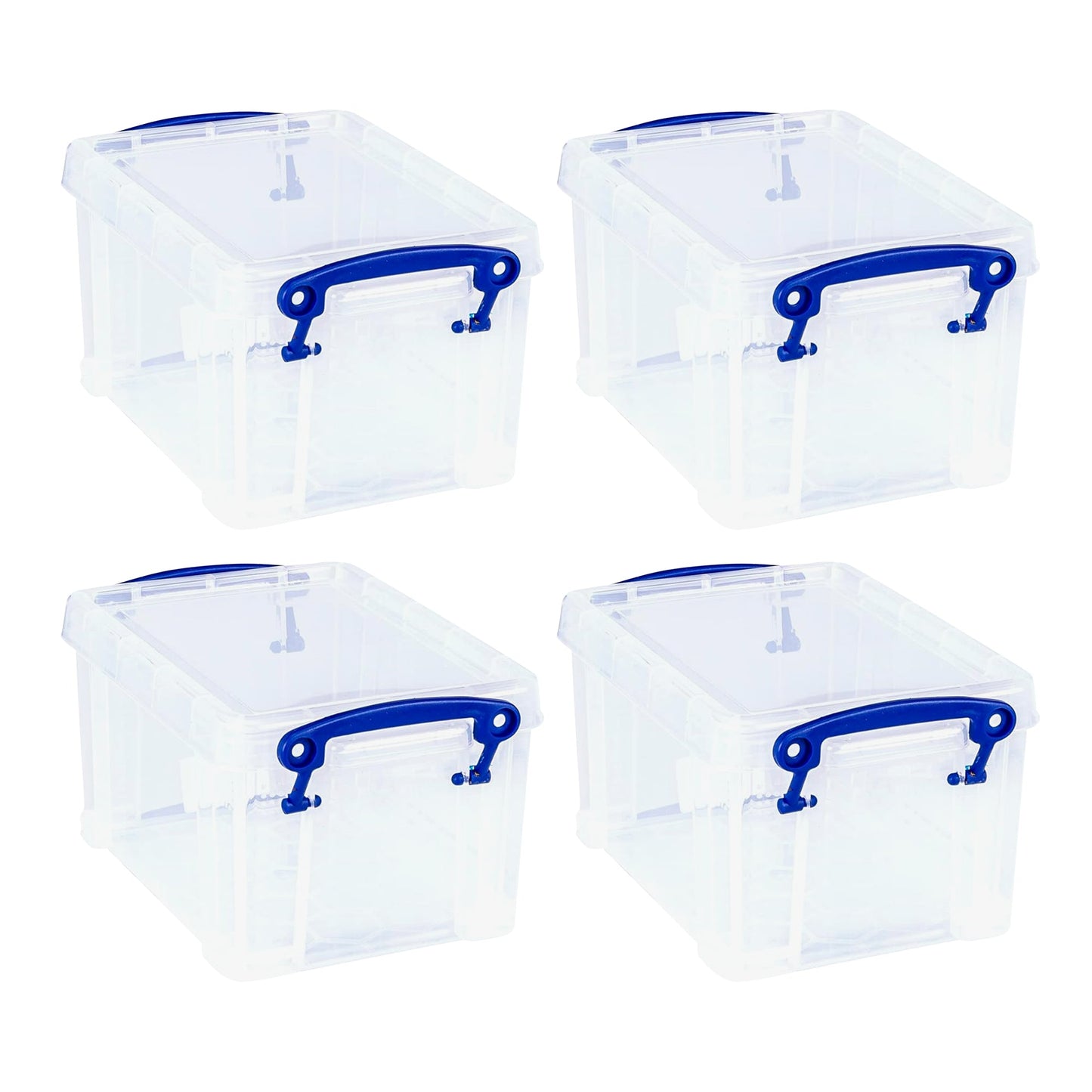 Really Useful Box 1.6L Storage Container w/Snap Lid & Clip Lock Handle, 8 Pack