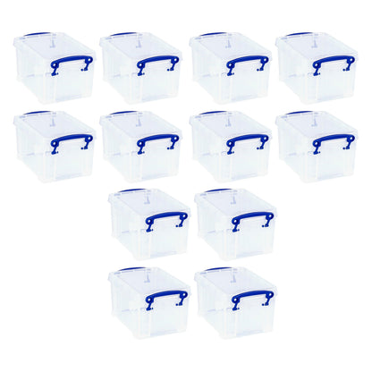 Really Useful Box 1.6L Storage Container w/Snap Lid & Clip Lock Handle, 12 Pack