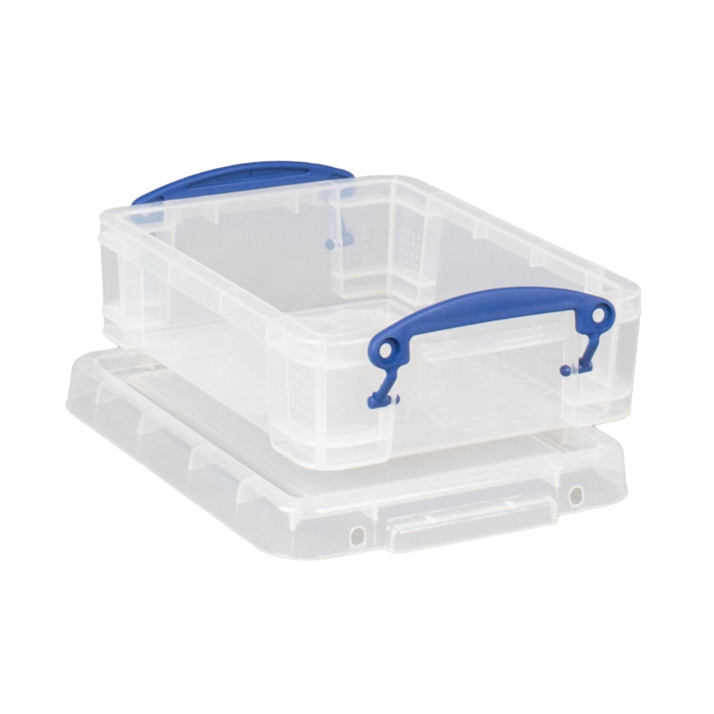 Really Useful Box 1.75L Storage Bin w/Snap Lid & Clip Lock Handle, 8 Pack, Clear