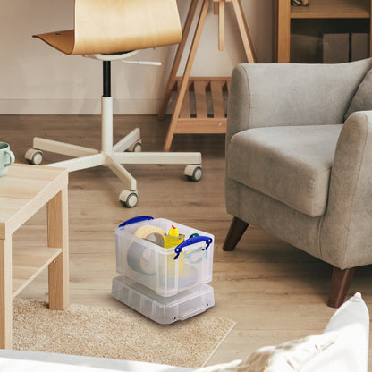 Really Useful Box 3 Liter Snap Lid Storage Bin for Music Storage, 12 Pack, Clear