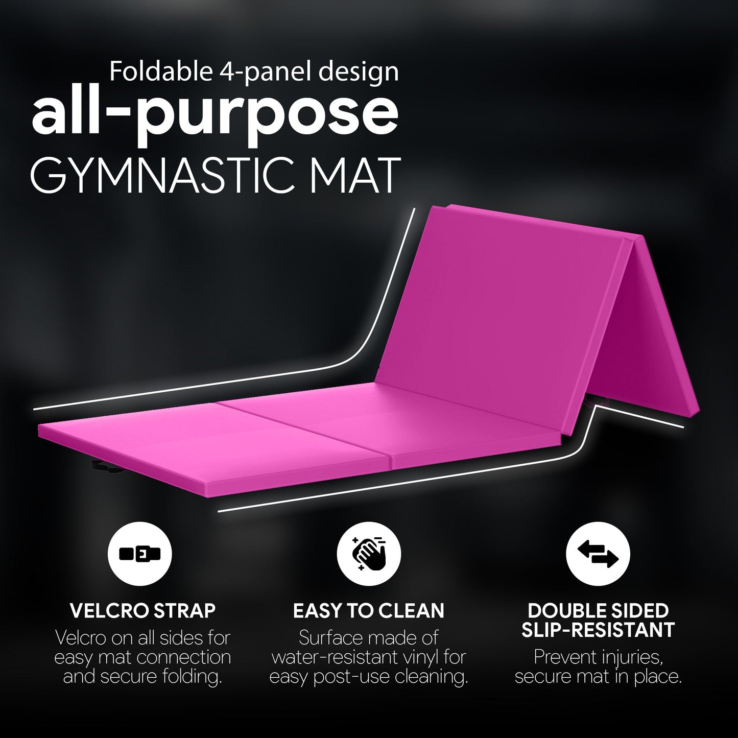 BalanceFrom Fitness All Purpose Mat with 8 Ft Balance Beam Gymnastic Set, Pink