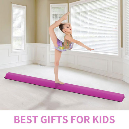 BalanceFrom Fitness All Purpose Mat with 8 Ft Balance Beam Gymnastic Set, Pink