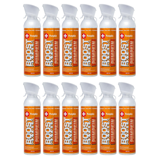 Boost Oxygen Large Pumpkin Spice Aroma 10L Canister Respiratory Support, 12 Pack