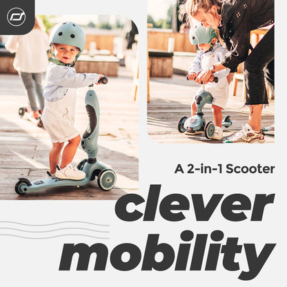 Scoot & Ride 2-in-1 Ride-On & Stand Kids Scooter, Ages 1-5, Highwaykick 1, Steel
