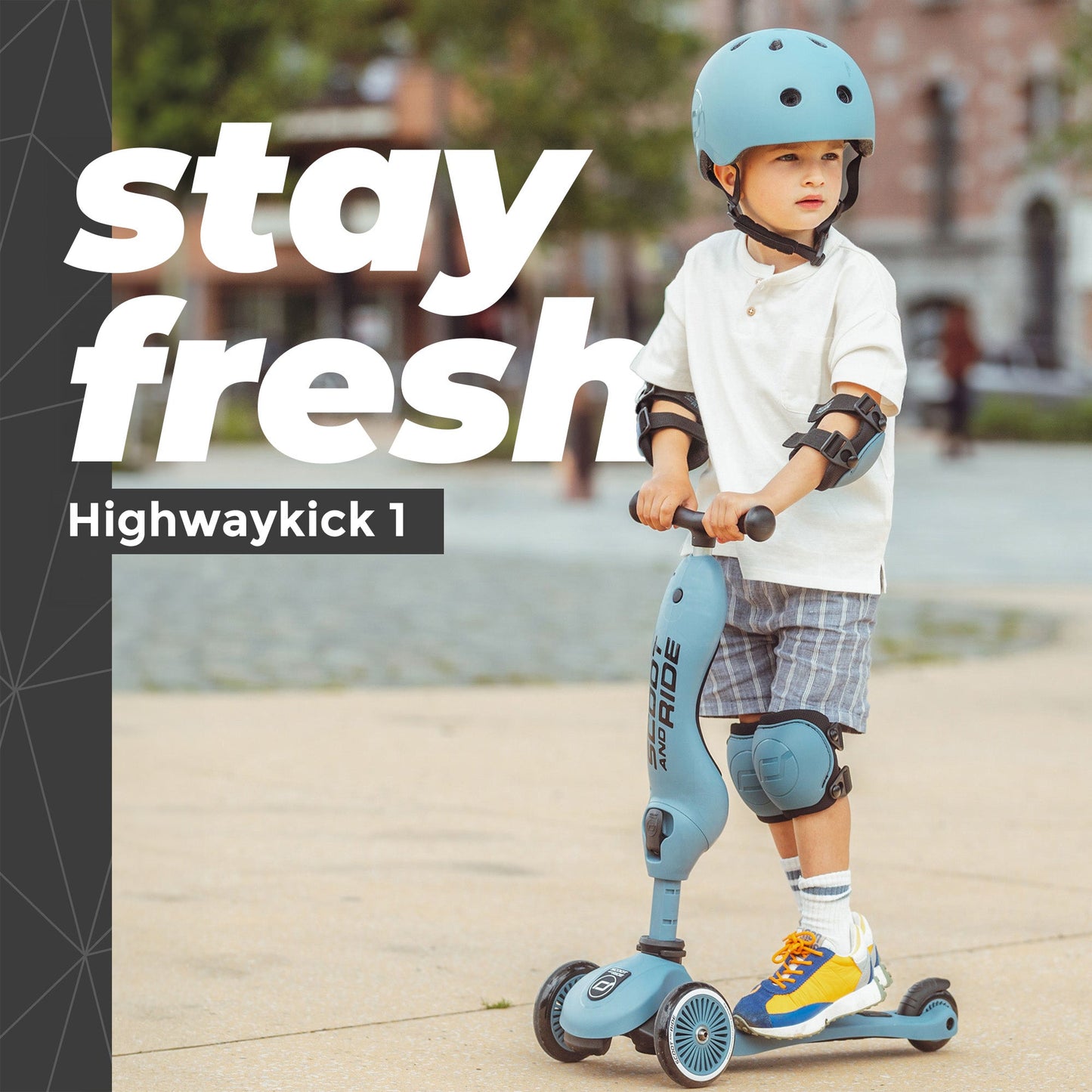 Scoot & Ride 2-in-1 Ride-On & Stand Kids Scooter, Ages 1-5, Highwaykick 1, Steel