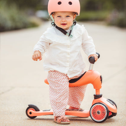 Scoot & Ride 2-in-1 Ride-On & Stand Kids Scooter, Ages 1-5, Highwaykick 1, Peach